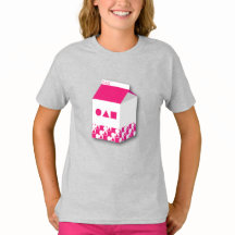 Caixa de Leite de Camiseta Menina, Triângulo e Qua