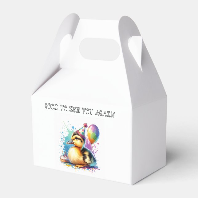 Caixa de lembrança de aniversário de pato fofo (Frente)