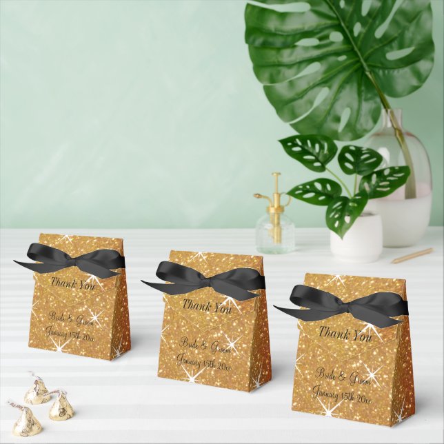 Caixa de lembrança de casamento cintilante com pur (Múltiplo)