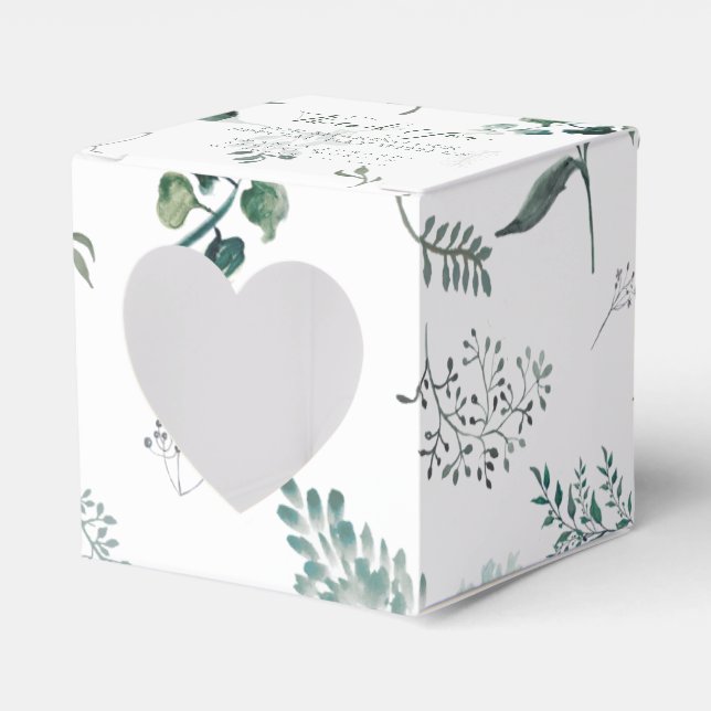 Caixa de Lembrança de Casamento de Eucalipto Verde (Frente)