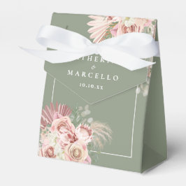 Caixa de Lembrança de Casamento em Verde Sage com 