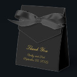 Caixa de Lembrança de Casamento Preta Dourada Clás<br><div class="desc">Caixa de Lembrança de Casamento Preta Dourada Clássica Elegante</div>