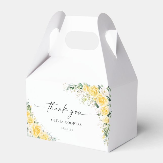 Caixa de Lembrança de Chuveiro de Bebê com Floral  (Frente)