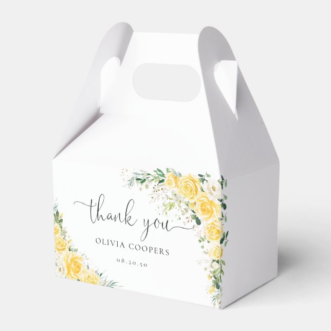 Caixa de Lembrança de Chuveiro de Bebê com Floral  (Frente)