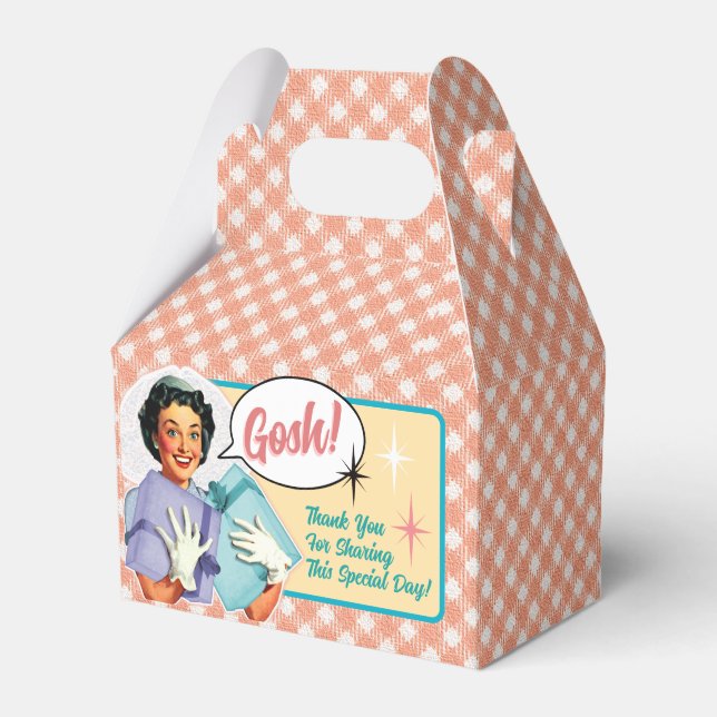 Caixa de Lembrança para Chá de Noiva Happy Retro B (Frente)