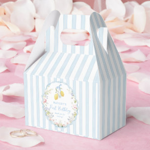 Caixa de Lembrancinha de Aniversário Floral Azul L