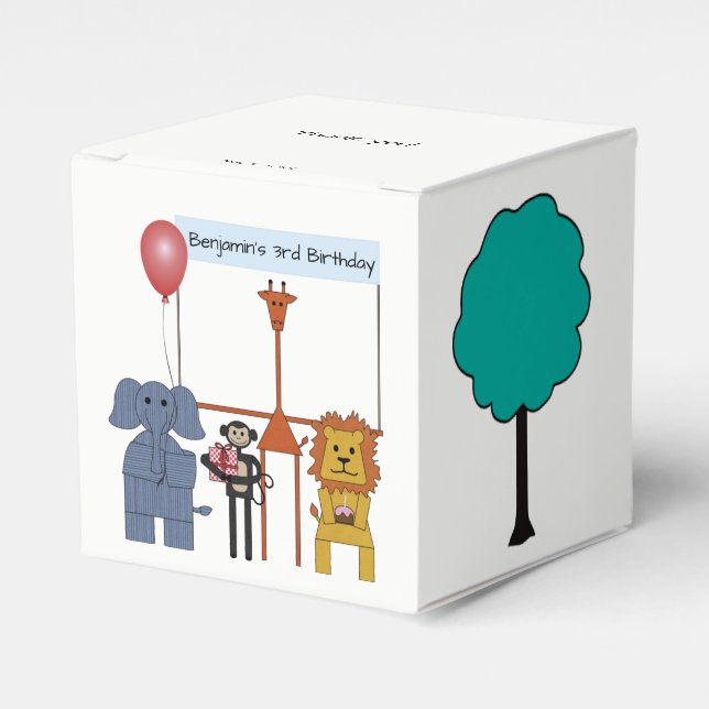 Caixa de Lembrancinhas de Aniversário de Animais d (Frente)