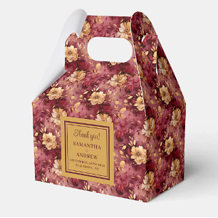 Caixa de na moda Burgundy Blush Dourado Casamento