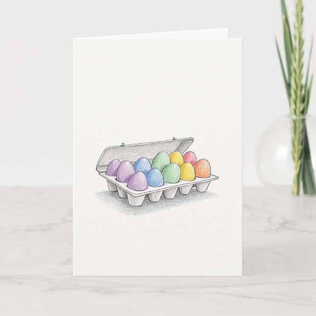 Caixa de Ovos de Páscoa Pastel em Cartão (Frente)