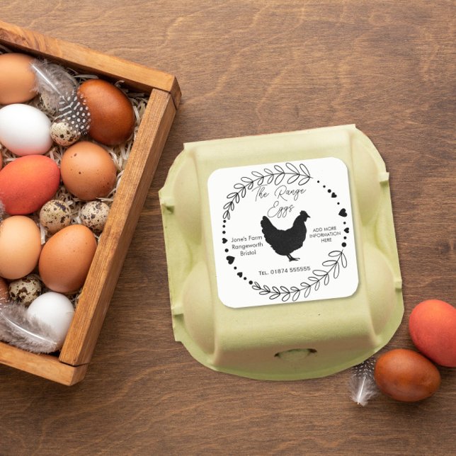 caixa de ovos personalizada Etiqueta ovos frescos  (Criador carregado)