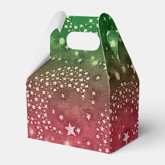 Caixa de Padrões de Natal das Estrelas Vermelhas e (Frente)