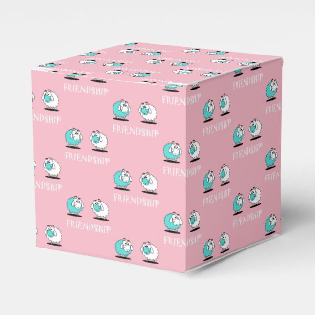 Caixa de Papel de Presente Amizade de Duas Ovelhas (Frente)