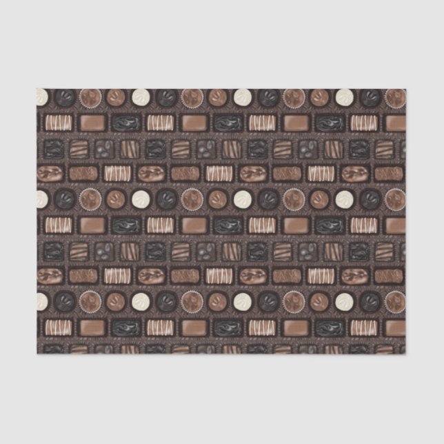 Caixa de Papel Tecido Chocolates (Frente )