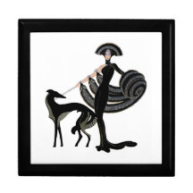 Art Deco Borzoi com modelo