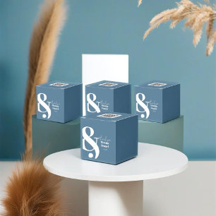 Caixa de Presente Azul Pastel Mínima Chic com esti