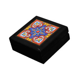 Caixa De Presente Belo Azulejo Keepsawn ou Jewelry Box