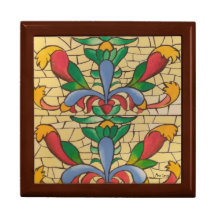 Caixa de Proteção de Madeira de Vidro Estampado