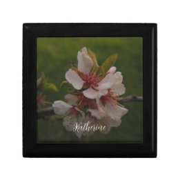 Caixa De Presente Cherry Blossoms Elegant Script Personalizado