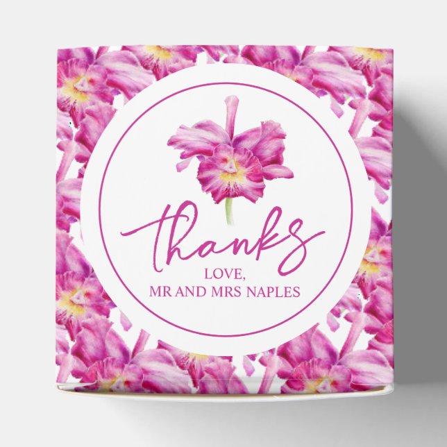 Caixa de presente de agradecimento floral de orquí (Topo)