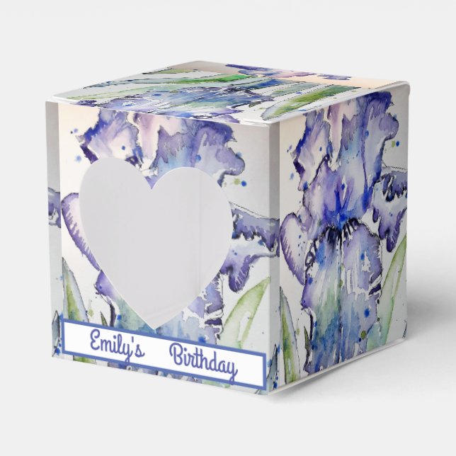 Caixa de Presente de Aniversário de Flor de Íris A (Frente)