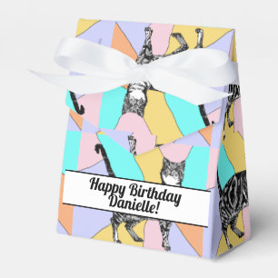 Caixa de Presente de Aniversário de Gato Listrado