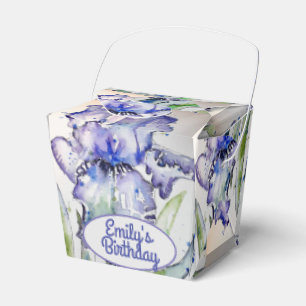 Caixa de Presente de Aniversário Floral Íris Azul