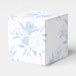 Caixa de Presente de Aquarela Floral Azul Pastel