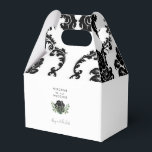 Caixa de Presente de Boas-Vindas de Casamento em D<br><div class="desc">Caixa de Presente de Casamento em Damasco. Preto e Branco.</div>