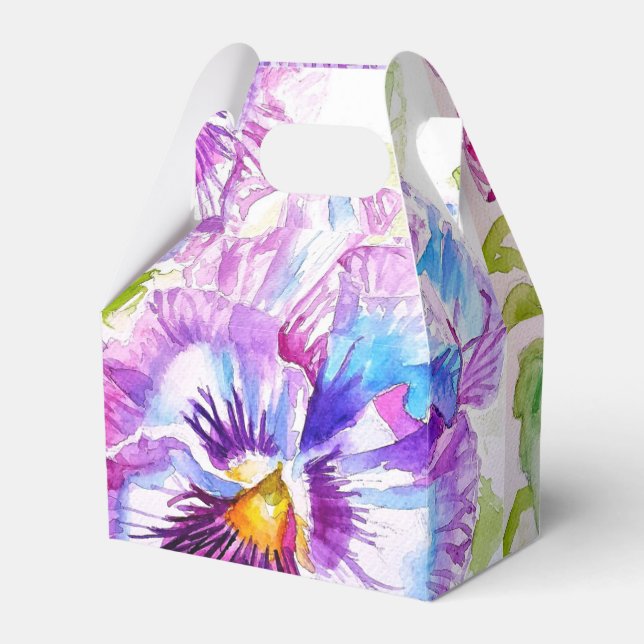 Caixa de Presente de Bolo de Casamento Pansy Roxa  (Frente)