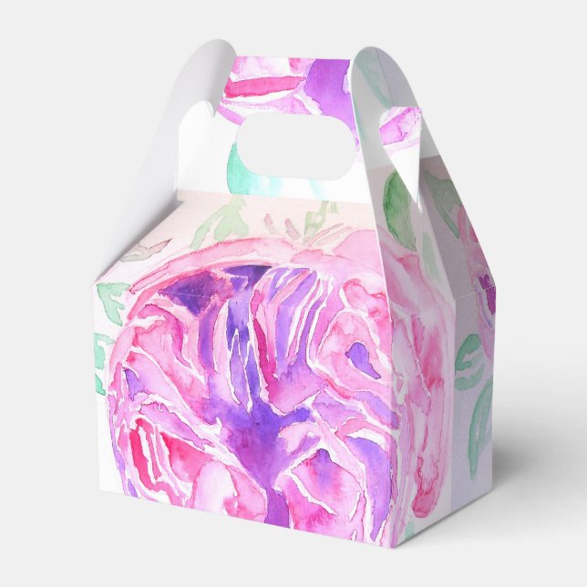 Caixa de Presente de Bolo de Noiva Flor de Rosa Ro (Frente)