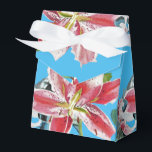 Caixa de Presente de Bolo de Noiva Floral Lírio Ro<br><div class="desc">Caixas de Presente de Bolo de Noiva Florais de Lírio Rosa Bonito,  com nome totalmente personalizável. Projetado a partir de uma das minhas pinturas aquarela.</div>