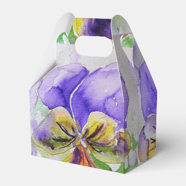 Caixa de Presente de Bolo de Noiva Floral Violeta  (Frente)