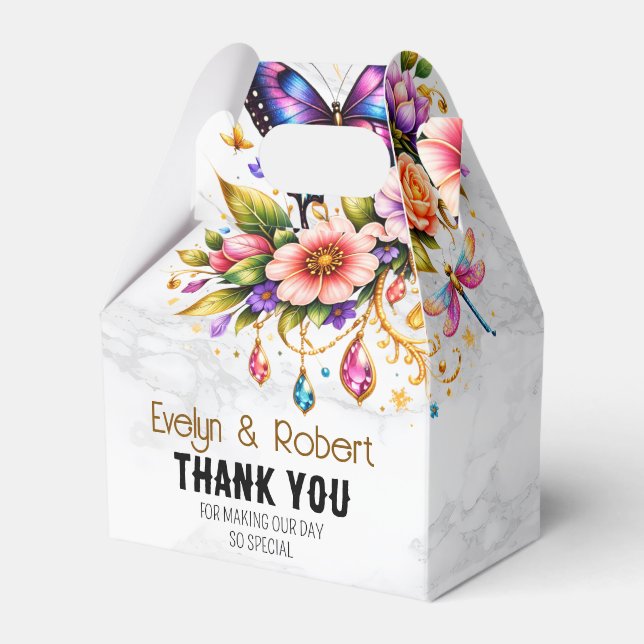 Caixa de Presente de Borboleta Floral – Nome e Men (Frente)