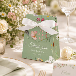 Caixa de Presente de Casamento com Flor Silvestre