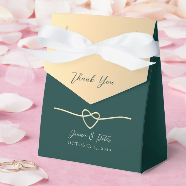 Caixa de Presente de Casamento Esmeralda Dourada (Casamento)