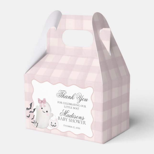 Caixa de Presente de Chã de Bebê Fantasminha Rosa  (Frente)