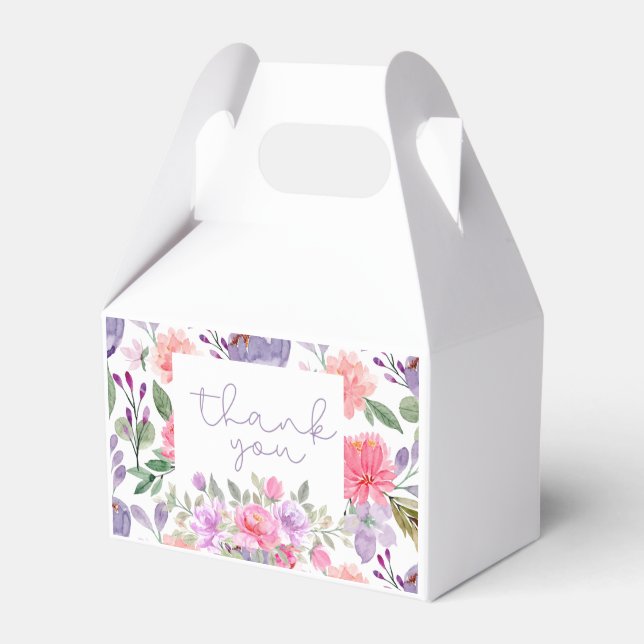 Caixa de presente de Chá de fraldas roxo de uma me (Frente)