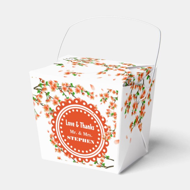 Caixa de Presente de Favor de Casamento de Flor de (Frente)