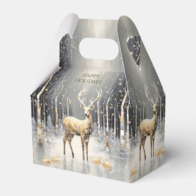 Caixa de Presente de Feriado de Reindeer de Natal  (Frente)