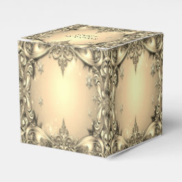 Caixa de Presente de Feriado Decorativo Dourado