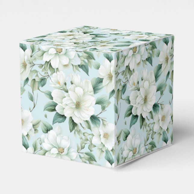Caixa de Presente de Floral Branco para Festa (Frente)
