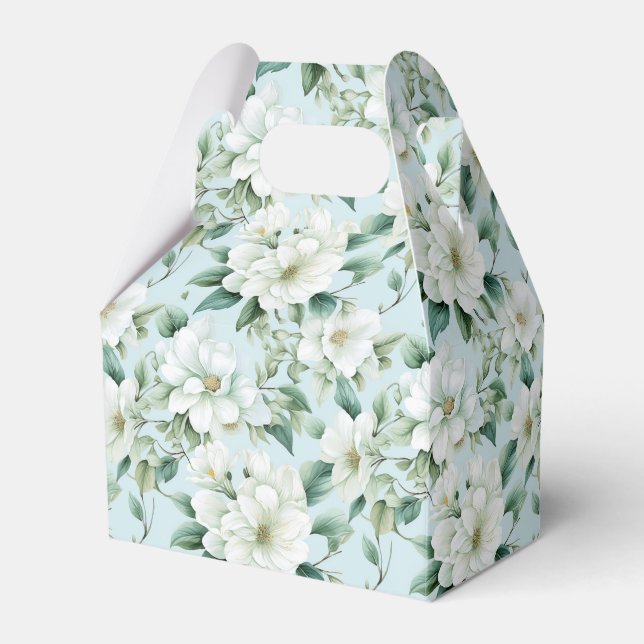 Caixa de Presente de Floral Branco para Festa (Frente)