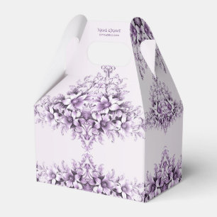 Caixa de Presente de Flores Roxas Elegantes
