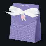 Caixa de Presente de Hippo Purple Birthday Balé il<br><div class="desc">Ilusima Ballerina Hippo White Ribbon Roxo Festa de aniversário Púrpura Caixa/ Caixa de Favoritos. Perfeito para a festa de aniversário temática de uma criança.</div>