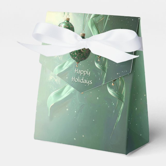 Caixa de Presente de Natal Bola Verde (Frente)
