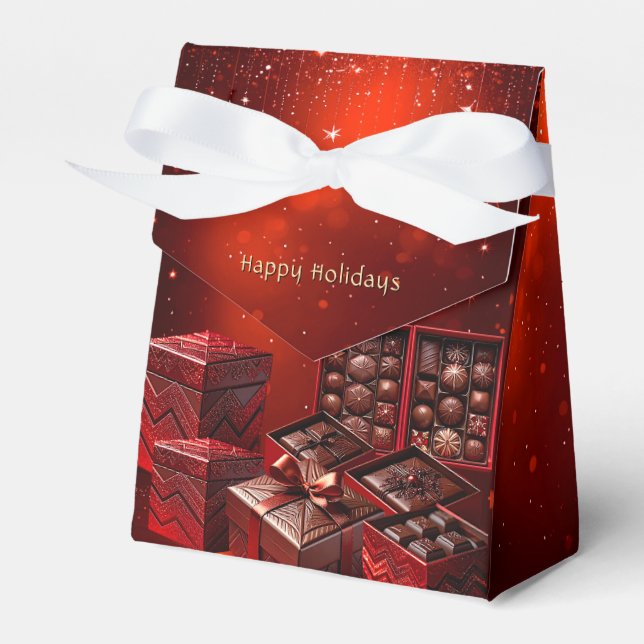 Caixa de Presente de Natal com Doces de Chocolate (Frente)