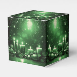 Caixa de Presente de Natal com Velas Verdes