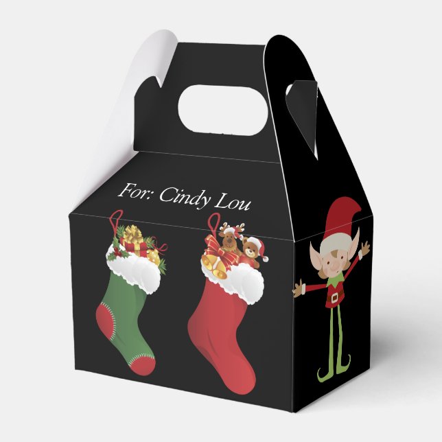Caixa de presente de Natal decorada, embalagem de  (Frente)