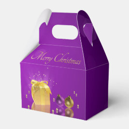 Caixa de Presente de Natal Dourada sobre Lavanda R