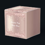 Caixa de Presente de Nome de Texto Personalizado e<br><div class="desc">Caixas de Favor com Brilho de Rosa Dourado e Gotejamento de Brilho Personalizar Texto Cor-de-Rosa Moderno - Adicione Seu Texto Único ou Remova o Texto - Faça Seu Presente Especial - Redimensione e mova ou remova e adicione texto / elementos com a ferramenta de personalização. Design por MIGNED. Por favor,...</div>